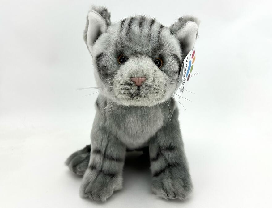 Kissa 27cm istuva harmaaraita