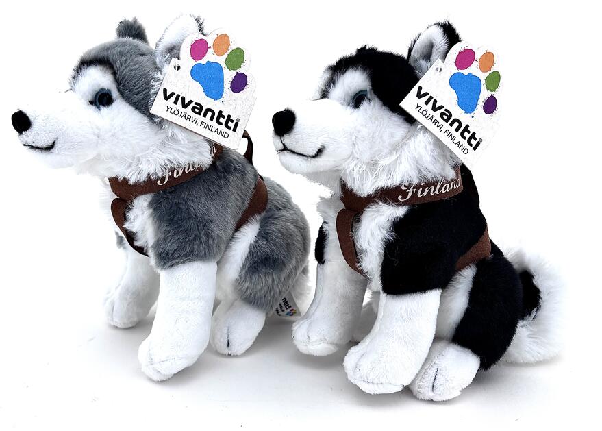 Husky Finland  istuva harmaa tai mu  20cm
